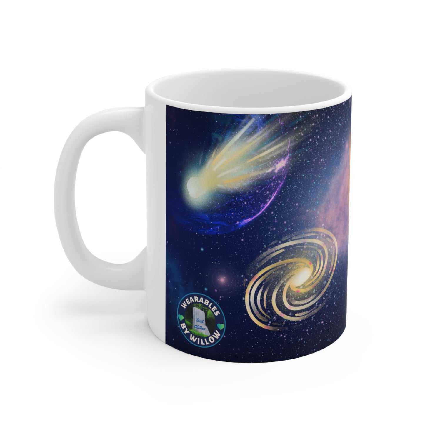 White Ceramic Mug, 11oz (Space)